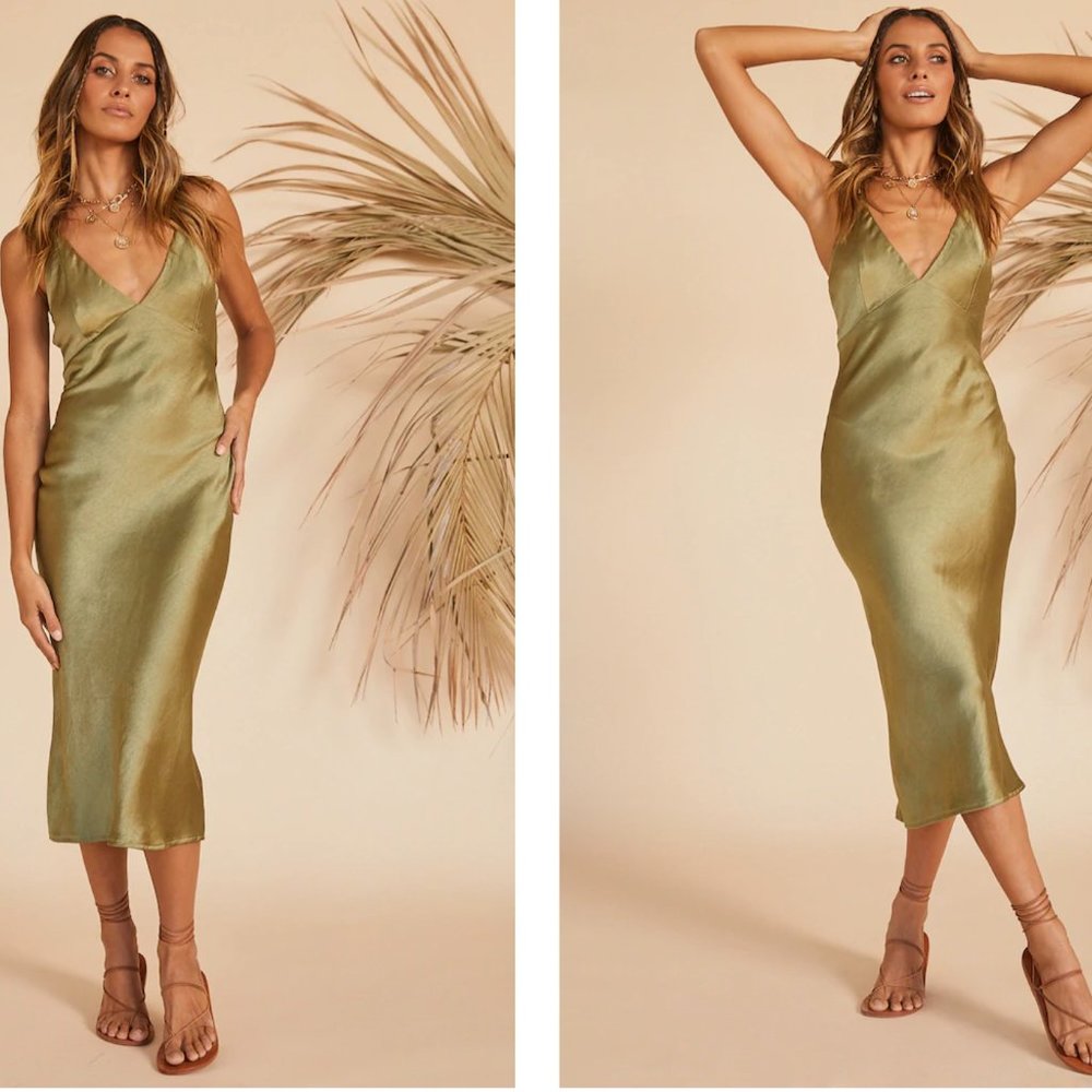 Fortunate One AMARYLLIS MIDI DRESS GREEN XS